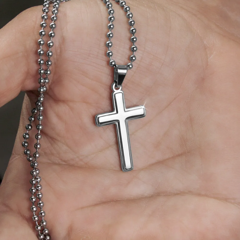 To My Husband Cross Pendant - Ball Chain
