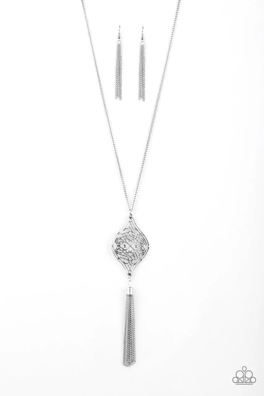 Totally Worth the TASSEL Silver Paparazzi Necklace