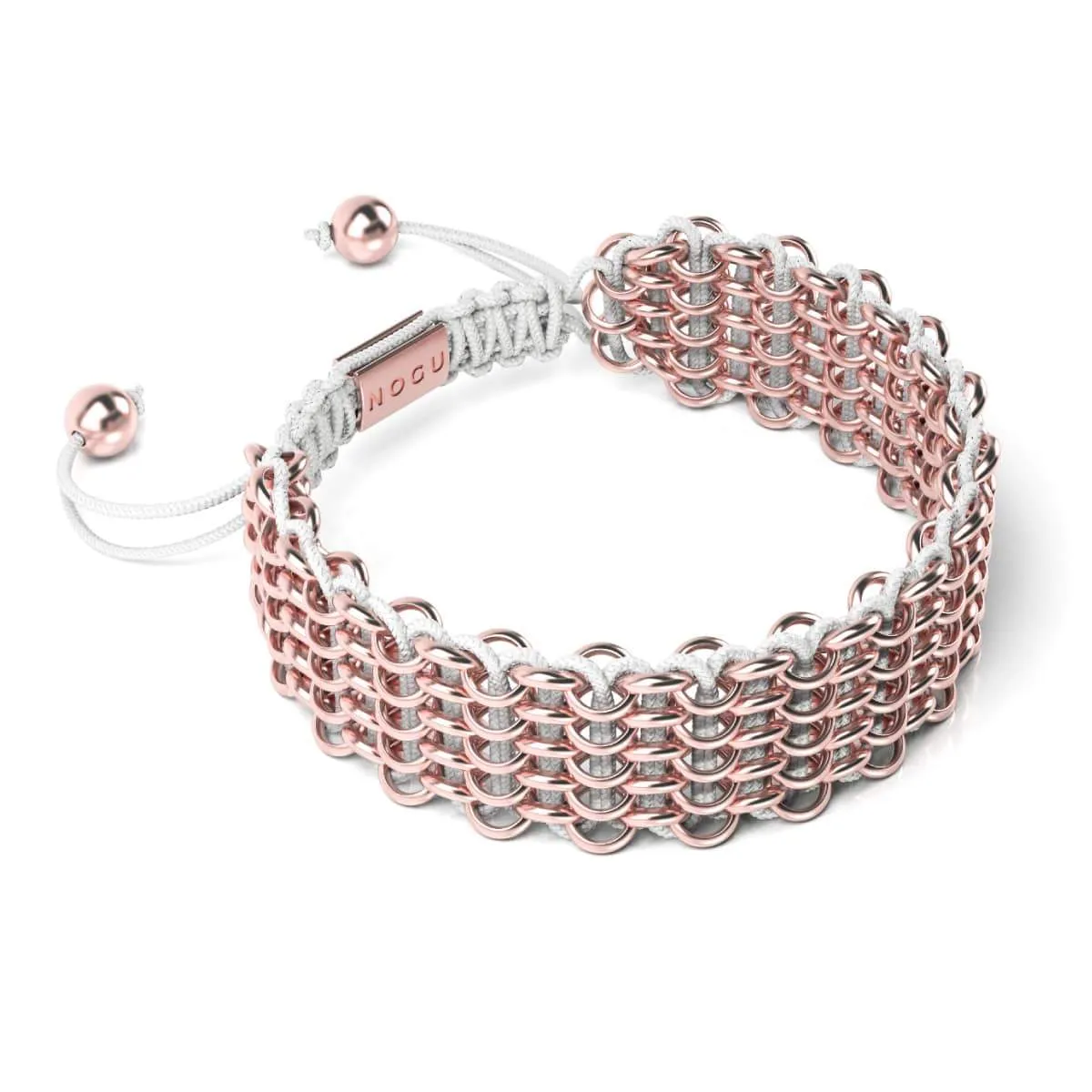 Tree Sloth Links | Deluxe Kismet Bracelet | White x Rose Gold
