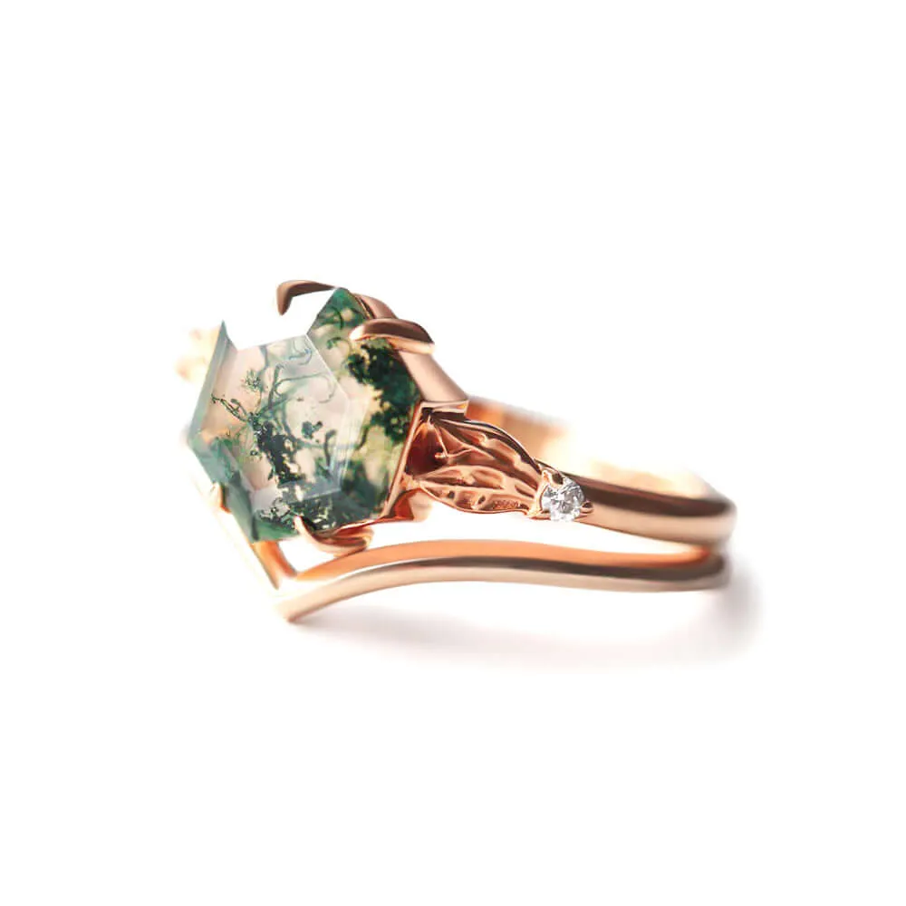 Trendolla 18K Gold Mystical Moss Elegance Ring Set