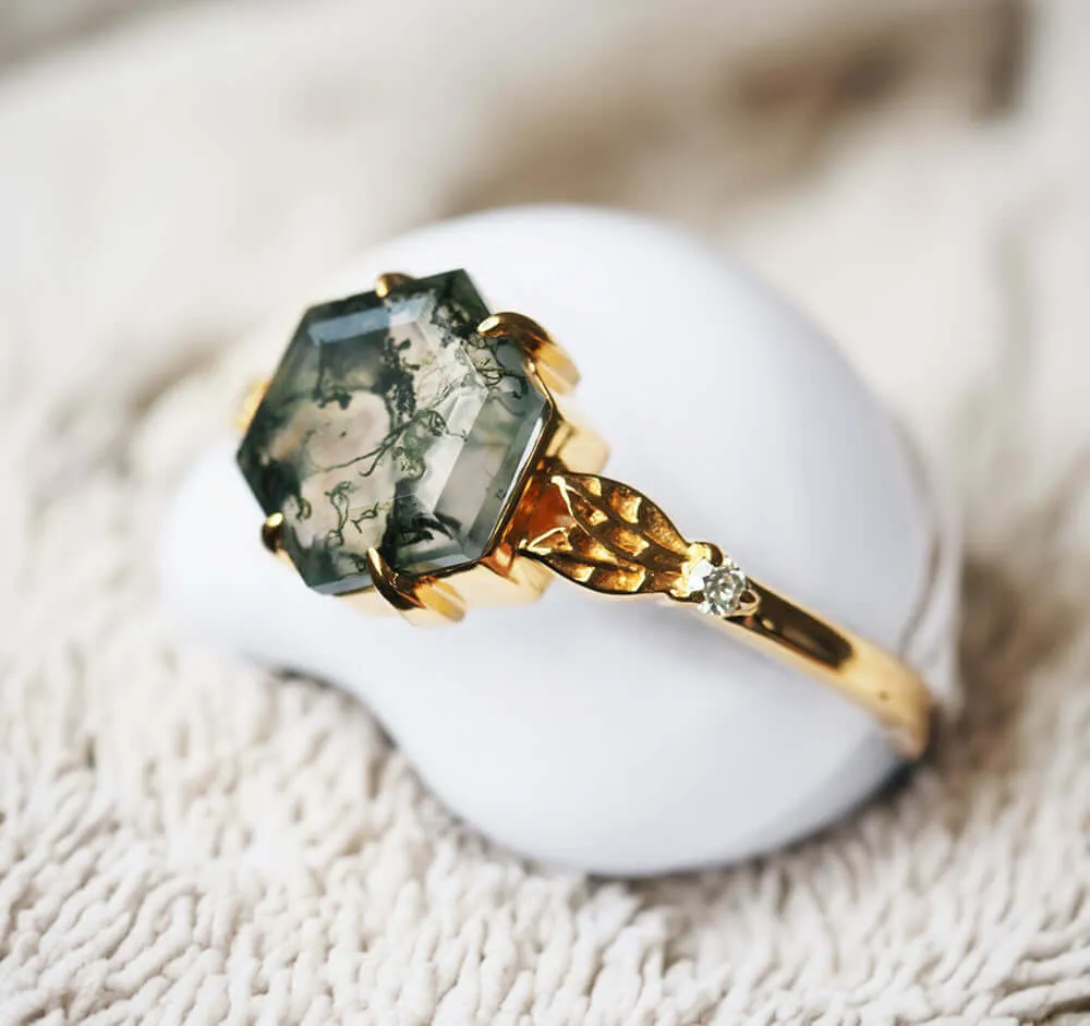 Trendolla 18K Gold Mystical Moss Elegance Ring Set
