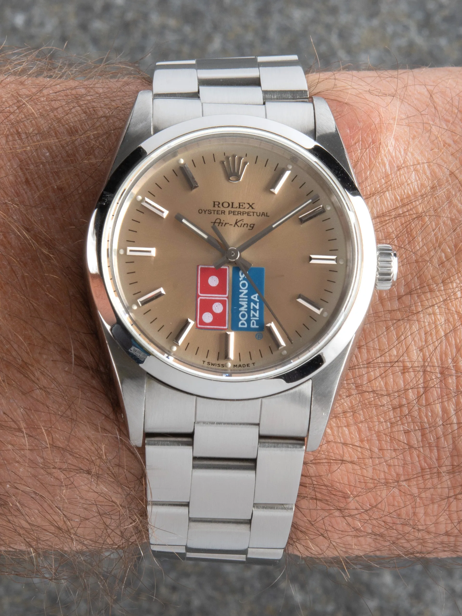 Tropical 1990 Rolex Air-King (Ref. 14000) "Domino's Pizza" W/ Box & Papers