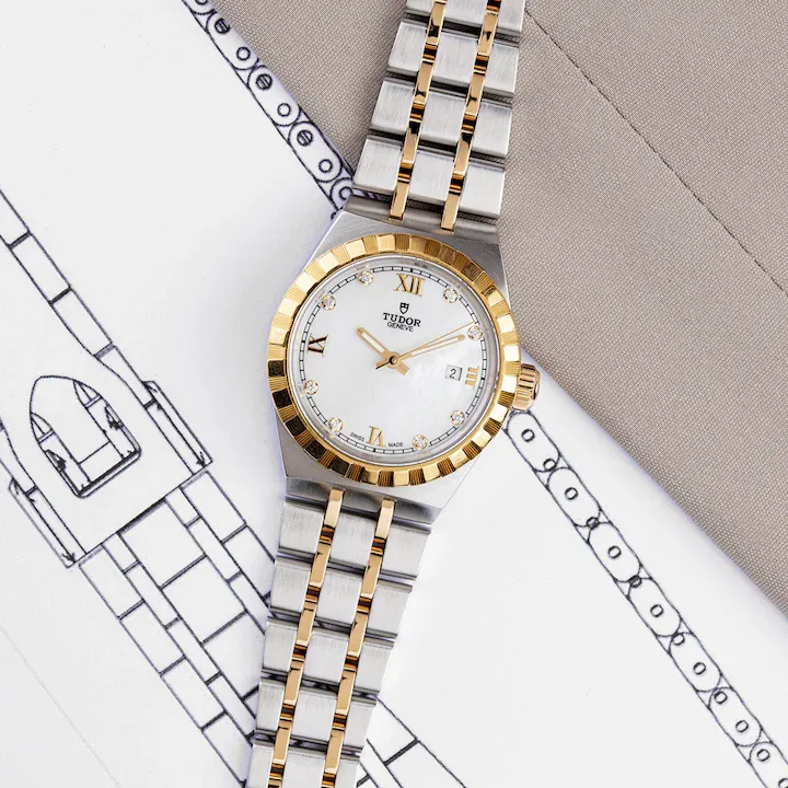 Tudor Royal, Stainless Steel and 18k Yellow Gold with Diamond-set, 28mm, Ref# M28303-0007