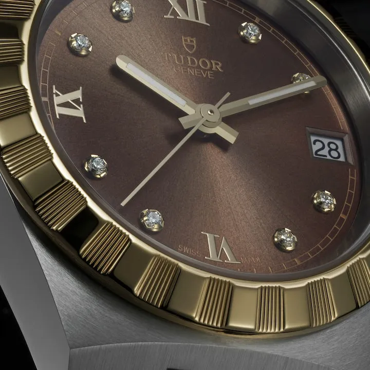 Tudor Royal, Stainless Steel and 18k Yellow Gold with Diamond-set, 34mm, Ref# M28403-0009