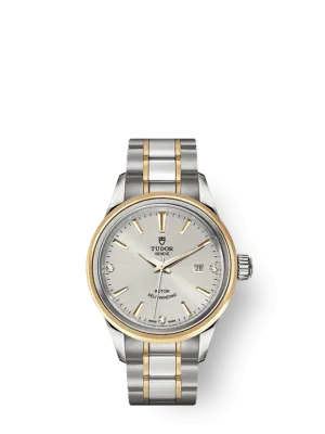 Tudor Style, Stainless Steel and Yellow Gold with Diamond-set, 28mm, Ref# M12103-0005