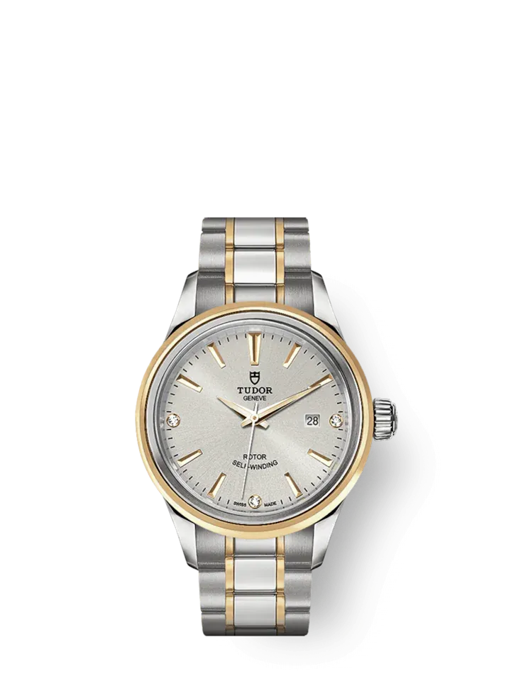 Tudor Style, Stainless Steel and Yellow Gold with Diamond-set, 28mm, Ref# M12103-0005