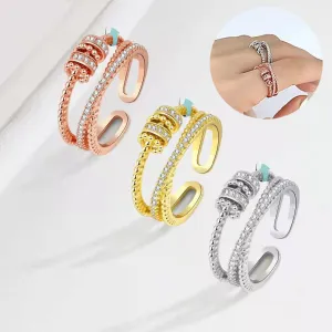 Turnable Anxiety Rings With Bead Relieve Stress Rings