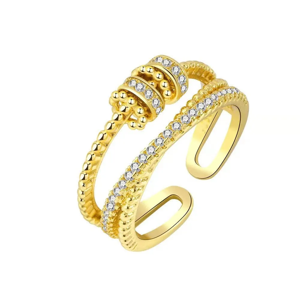 Turnable Anxiety Rings With Bead Relieve Stress Rings