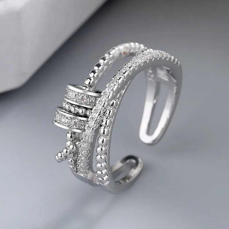 Turnable Anxiety Rings With Bead Relieve Stress Rings