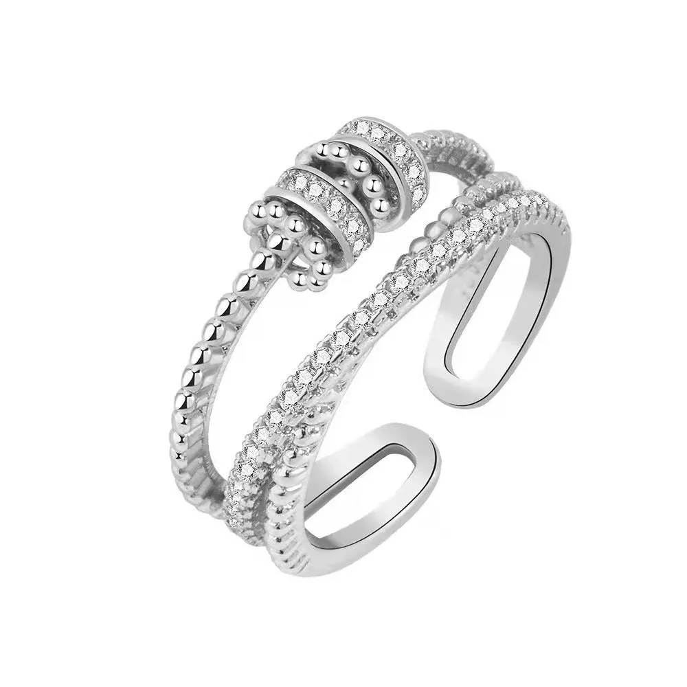 Turnable Anxiety Rings With Bead Relieve Stress Rings