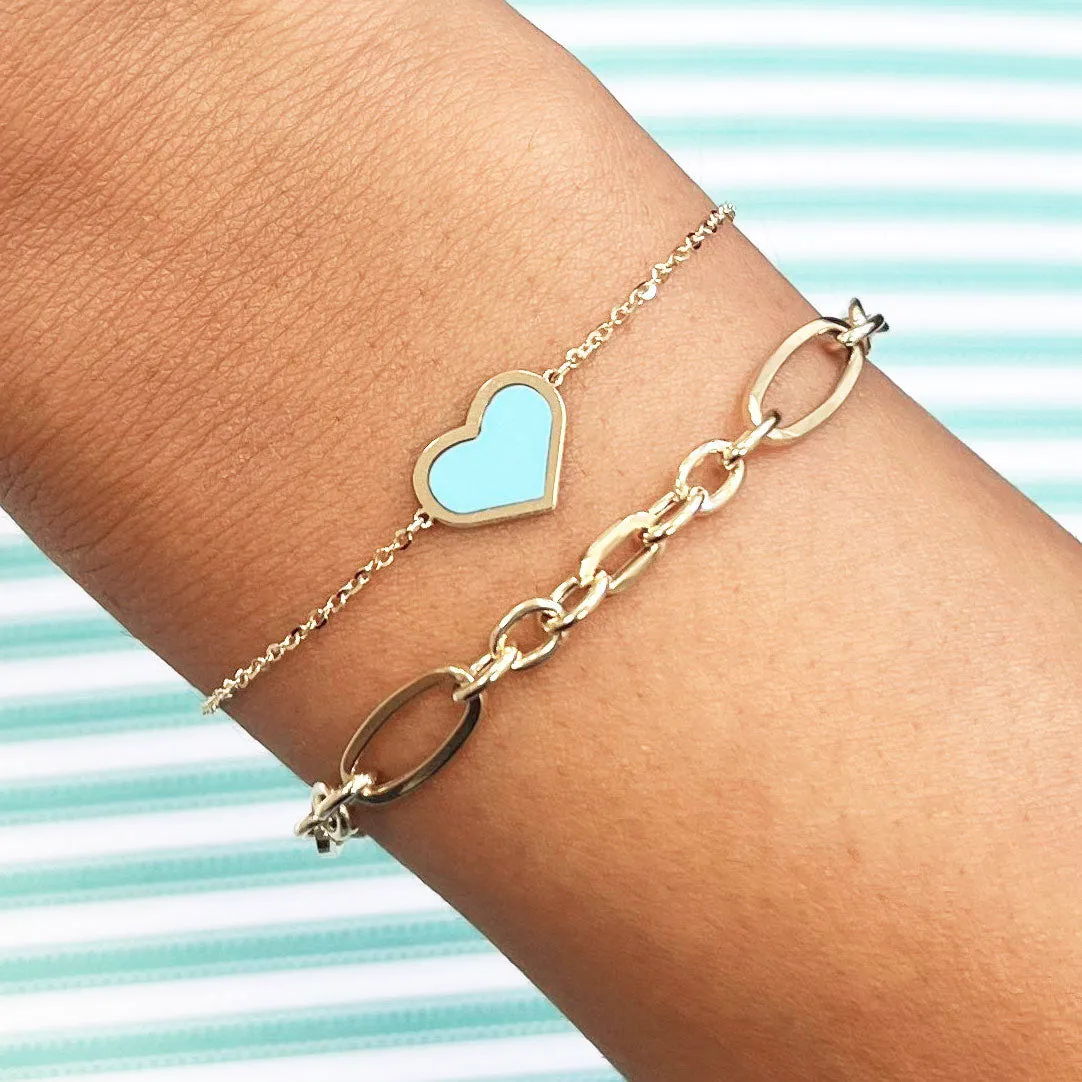 Turquoise Single Heart Bracelet