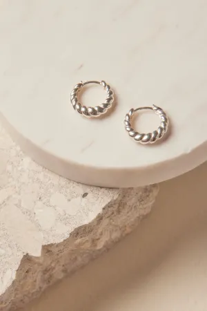 Twirl Hoop EOL Silver Earrings