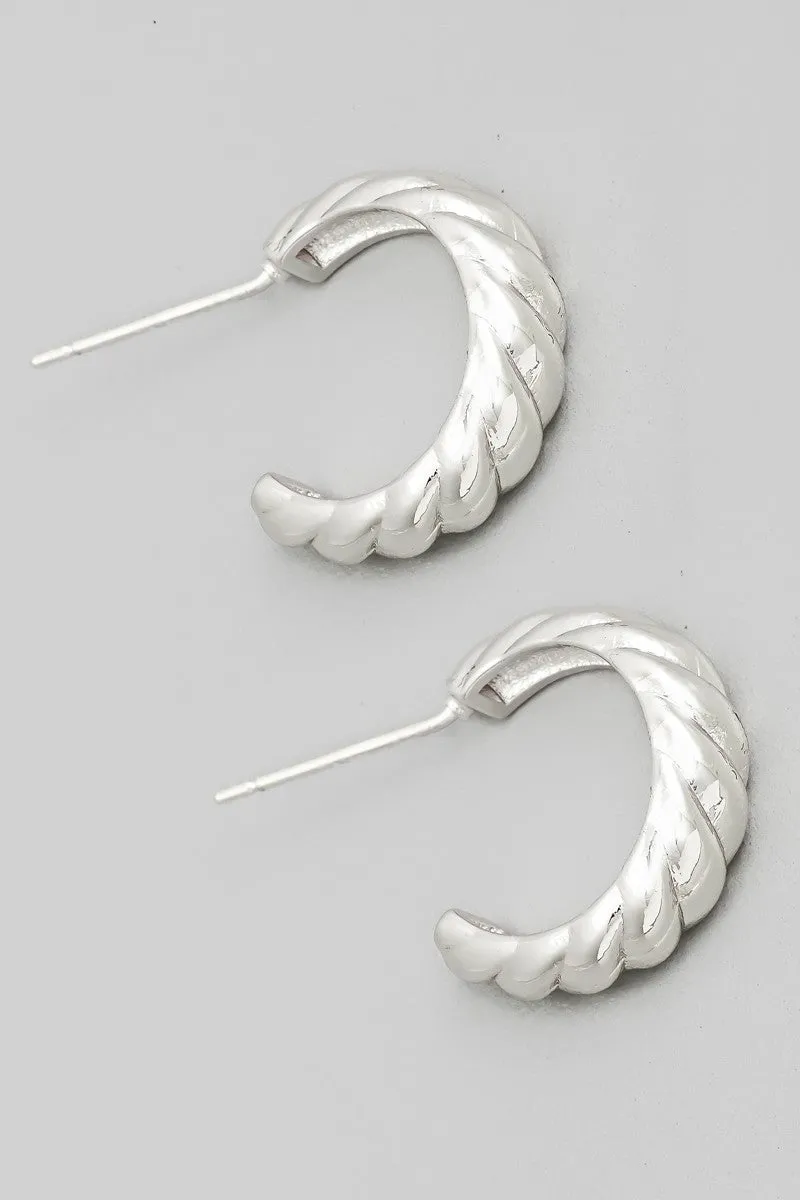 Twisted Hoop Earrings - 2 Colors