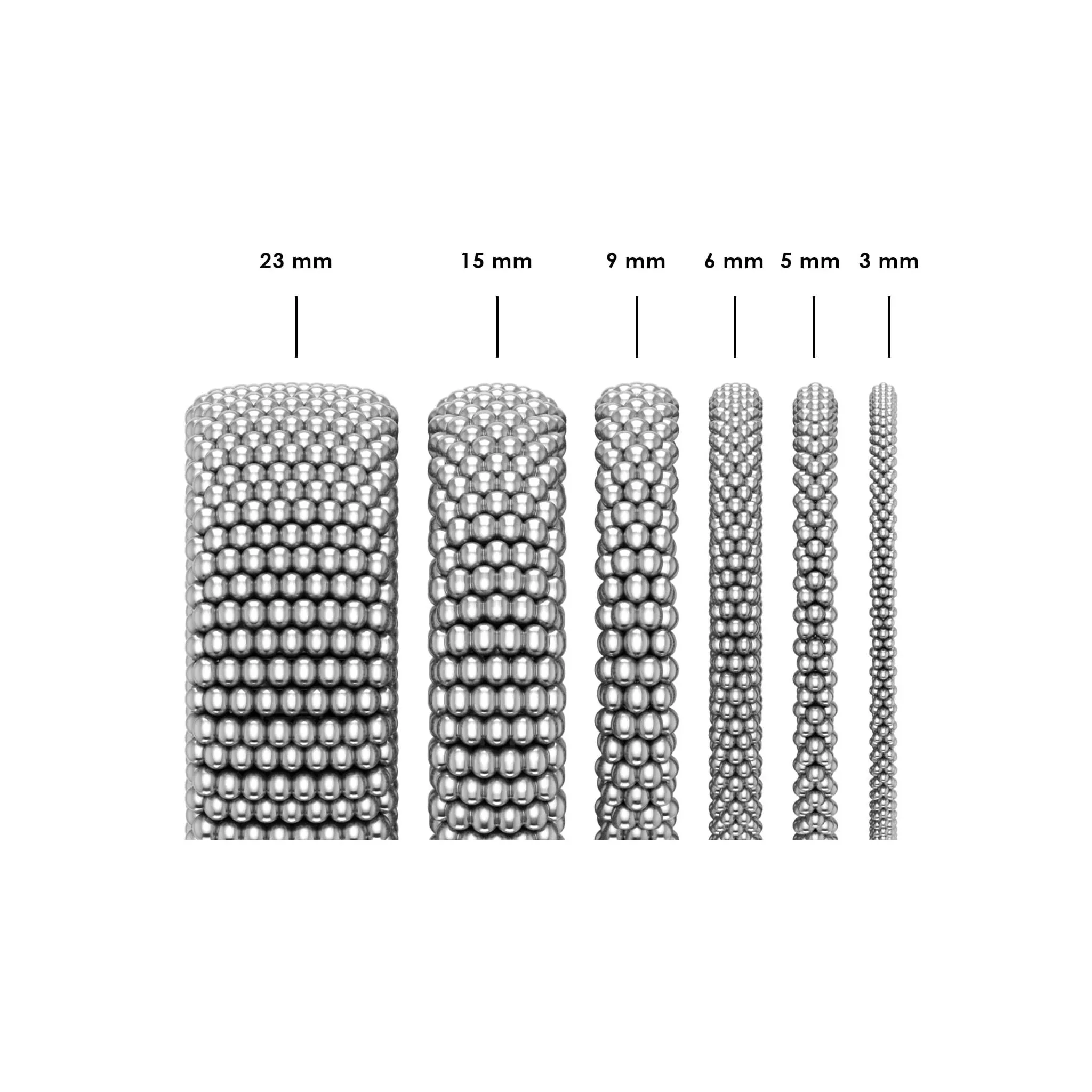 Two-Tone Interlocking Caviar Bracelet | 9mm