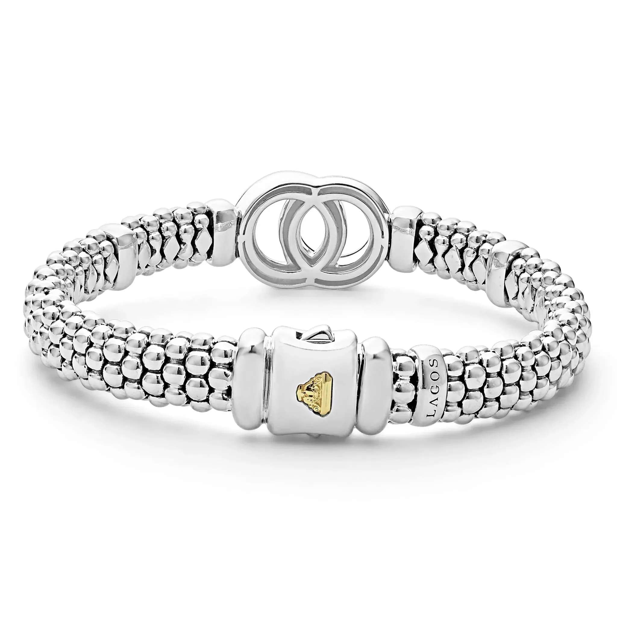 Two-Tone Interlocking Caviar Bracelet | 9mm