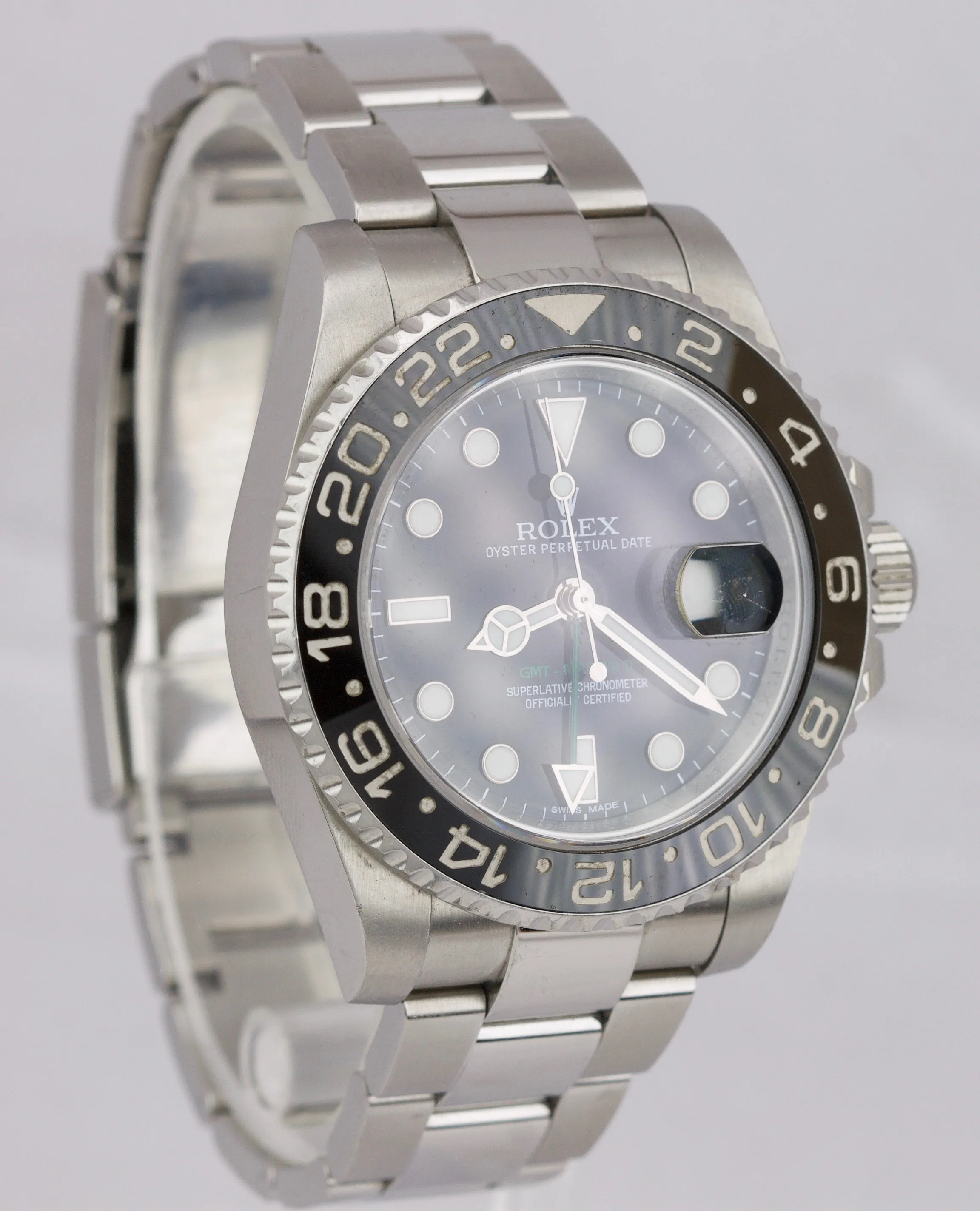 UNPOLISHED FULL SET Rolex GMT-Master II Black Steel 40mm Ceramic 116710 LN Watch