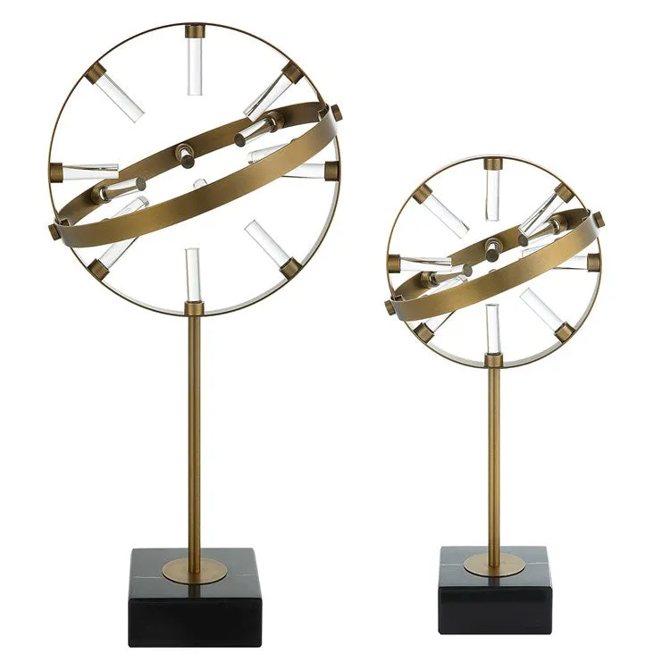 Uttermost Realum Brass Metal Rings Set of 2 Sculptures