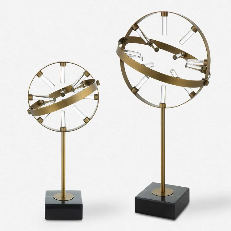 Uttermost Realum Brass Metal Rings Set of 2 Sculptures