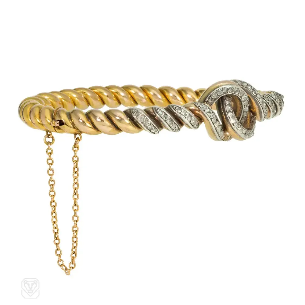 Victorian twisted gold and diamond bracelet