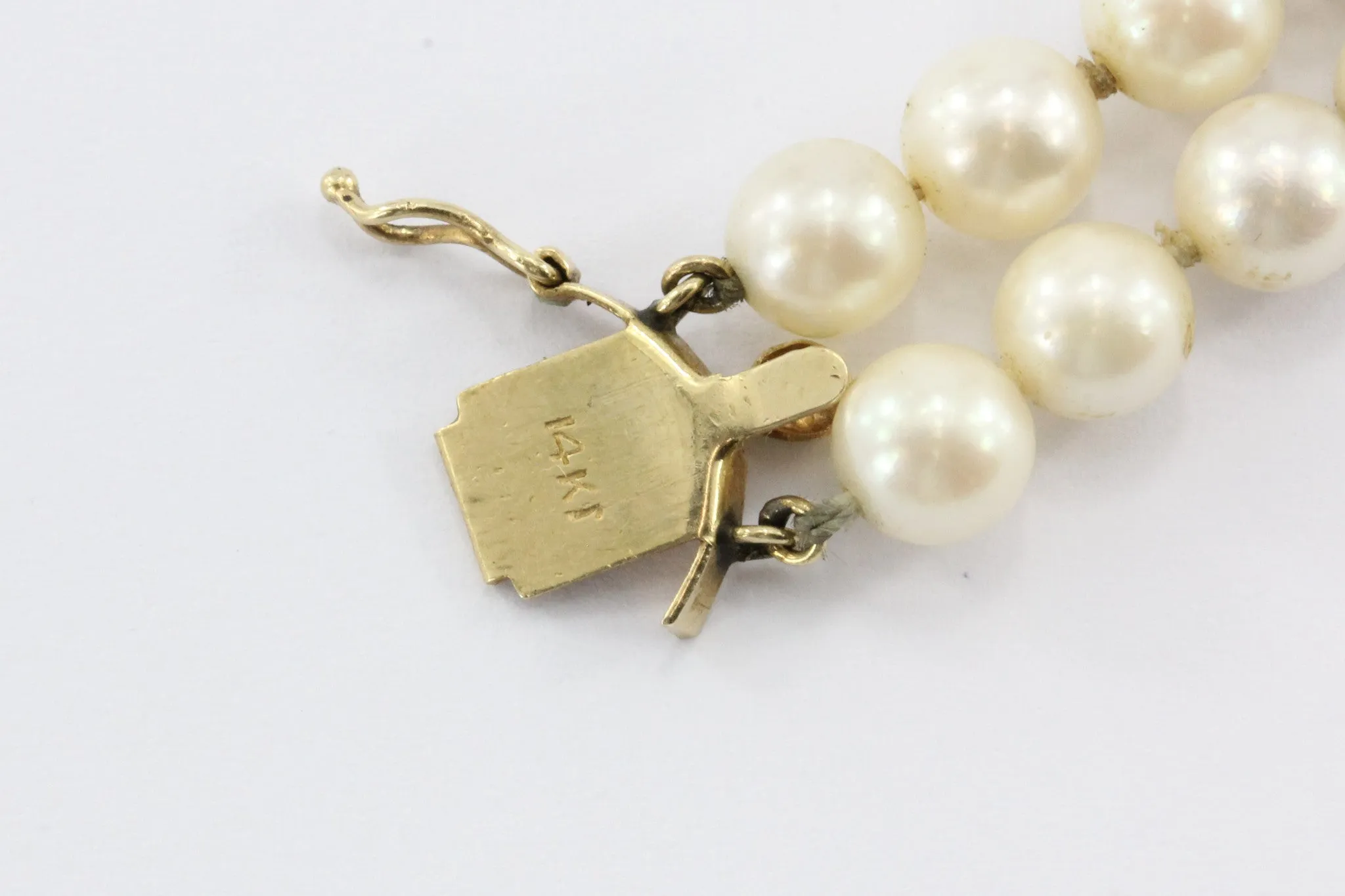 Vintage 14K Gold Double Pearl Strand Bracelet