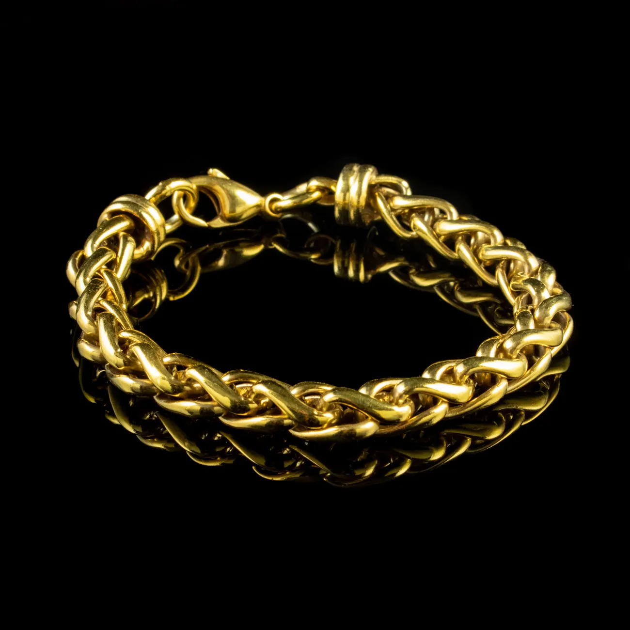Vintage 18Ct Gold On Silver Rope Bracelet Circa 1950