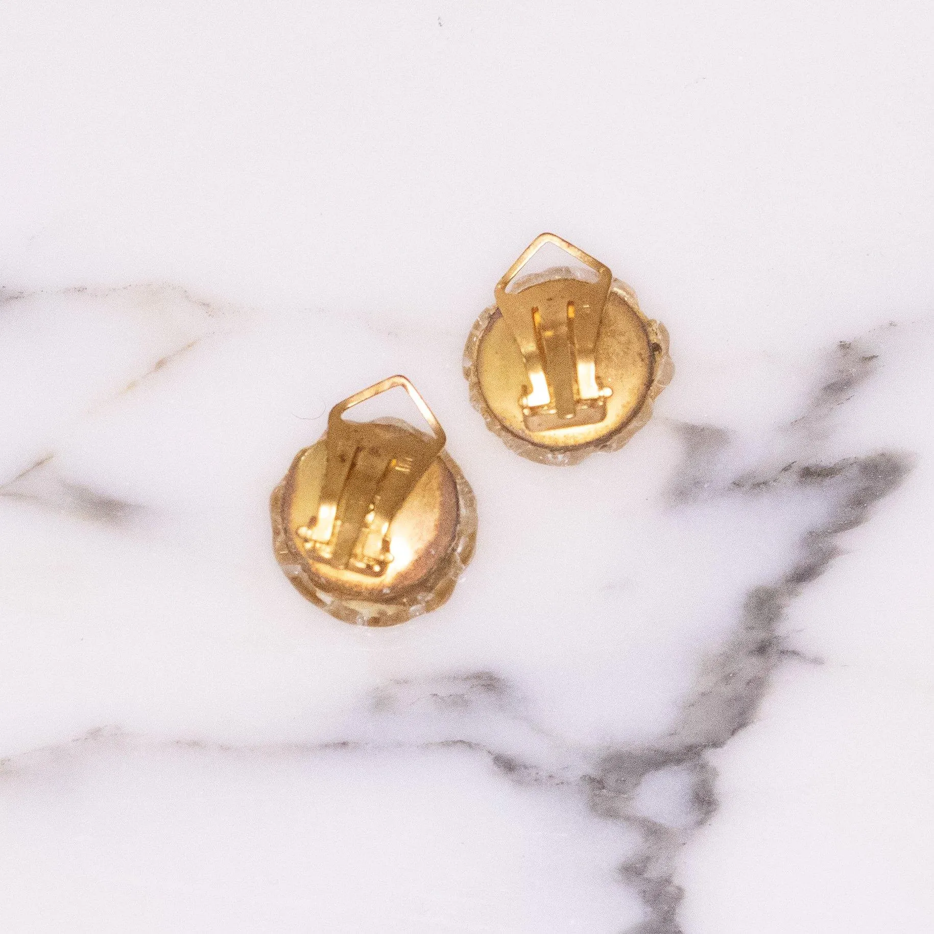 Vintage 1940s Gold Venetian Glass Earrings