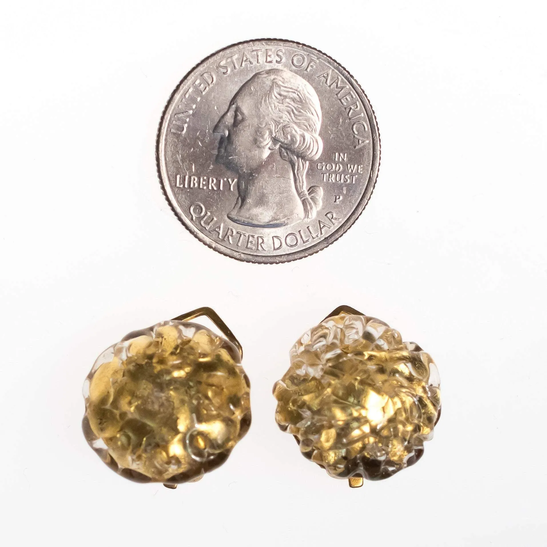 Vintage 1940s Gold Venetian Glass Earrings