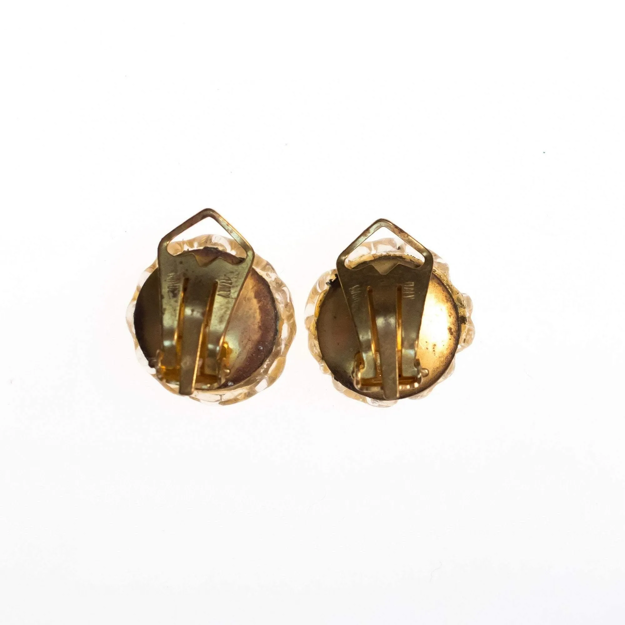 Vintage 1940s Gold Venetian Glass Earrings