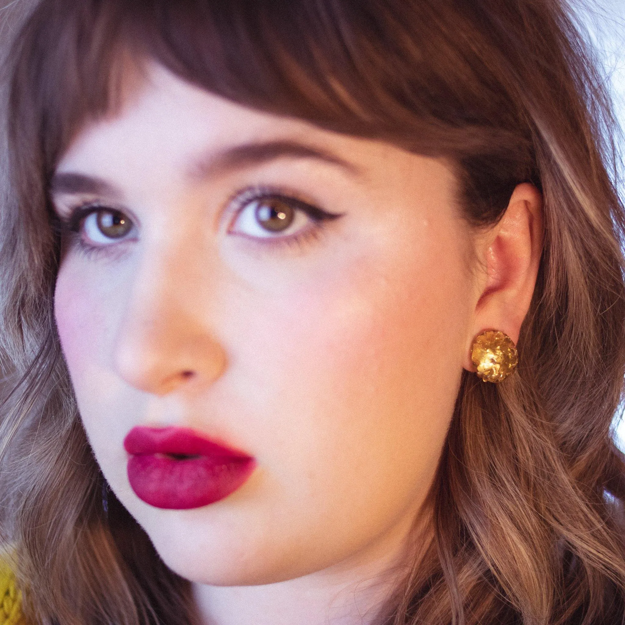 Vintage 1940s Gold Venetian Glass Earrings