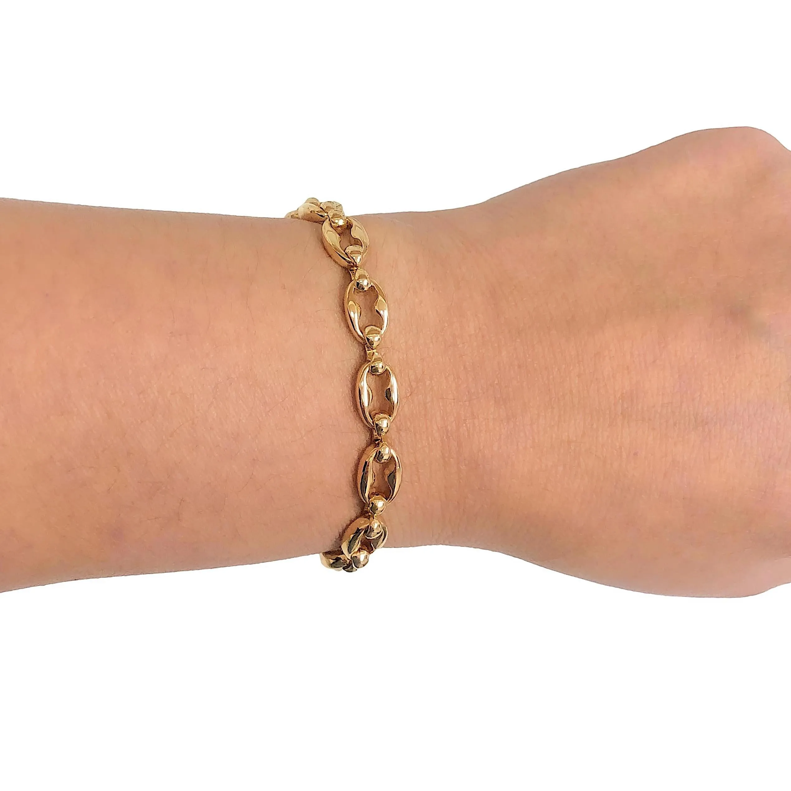 Vintage Cartier 18K Yellow Gold Open Bean Claw Link Bracelet