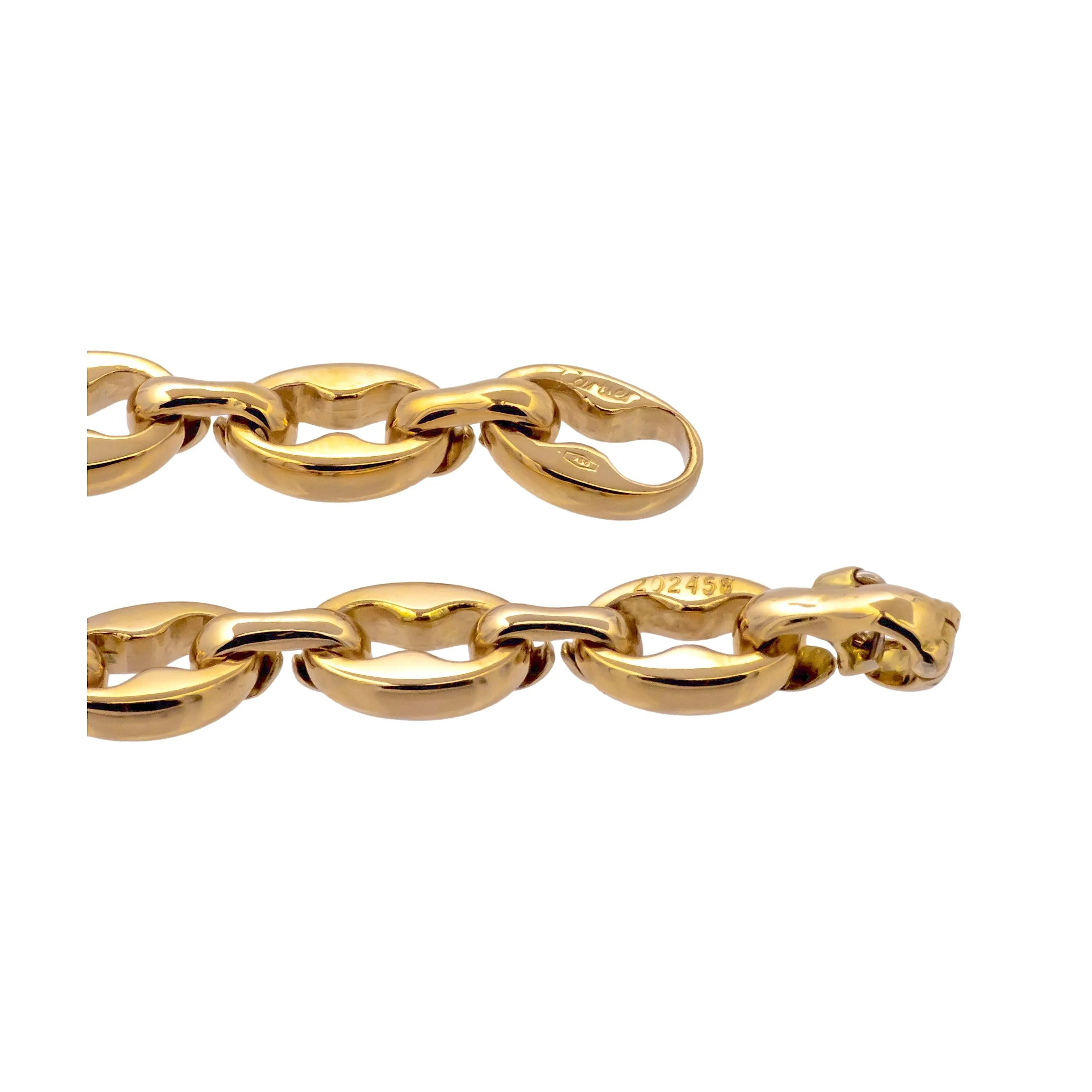 Vintage Cartier 18K Yellow Gold Open Bean Claw Link Bracelet