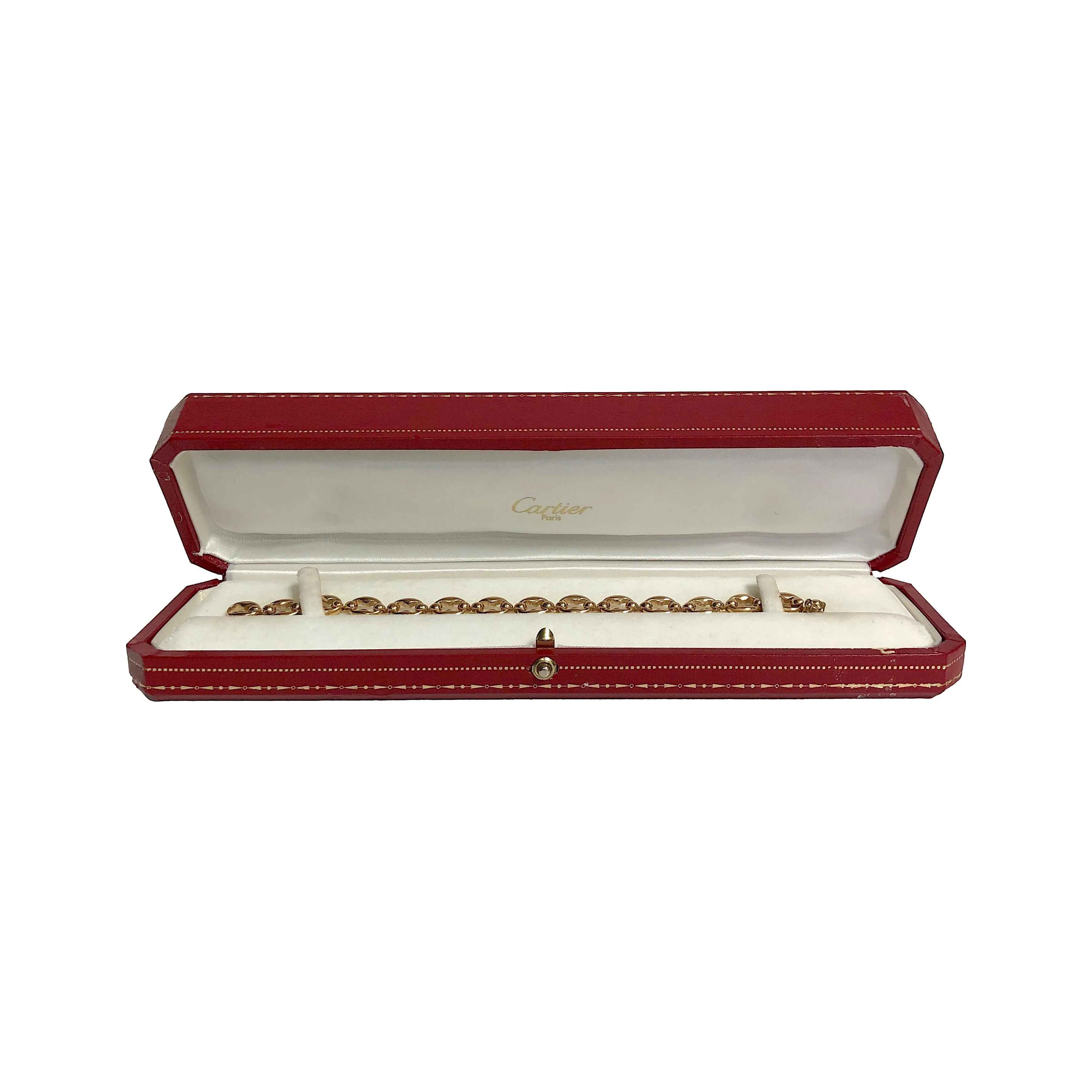 Vintage Cartier 18K Yellow Gold Open Bean Claw Link Bracelet
