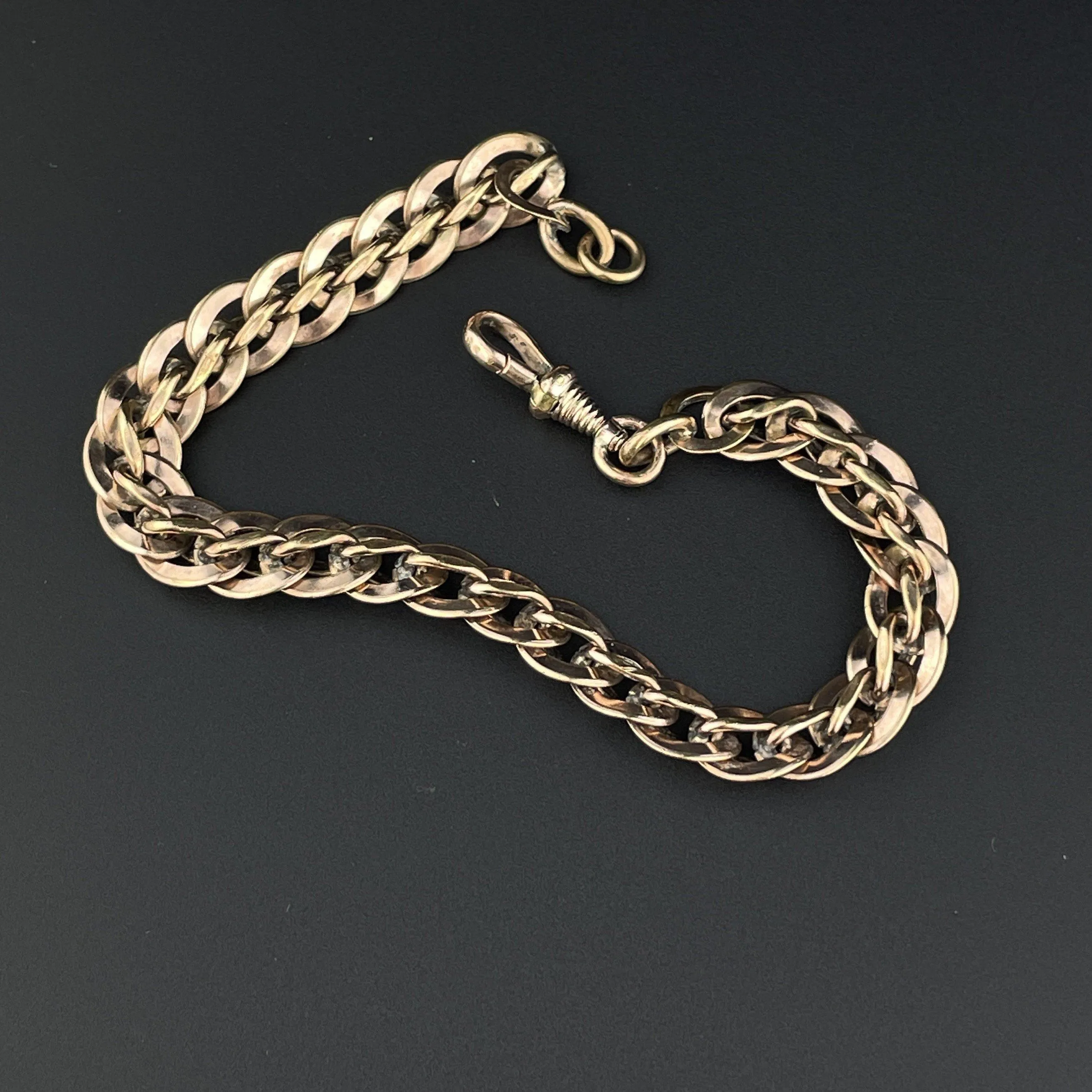 Vintage Fancy Link Rolled Gold Stacking Bracelet