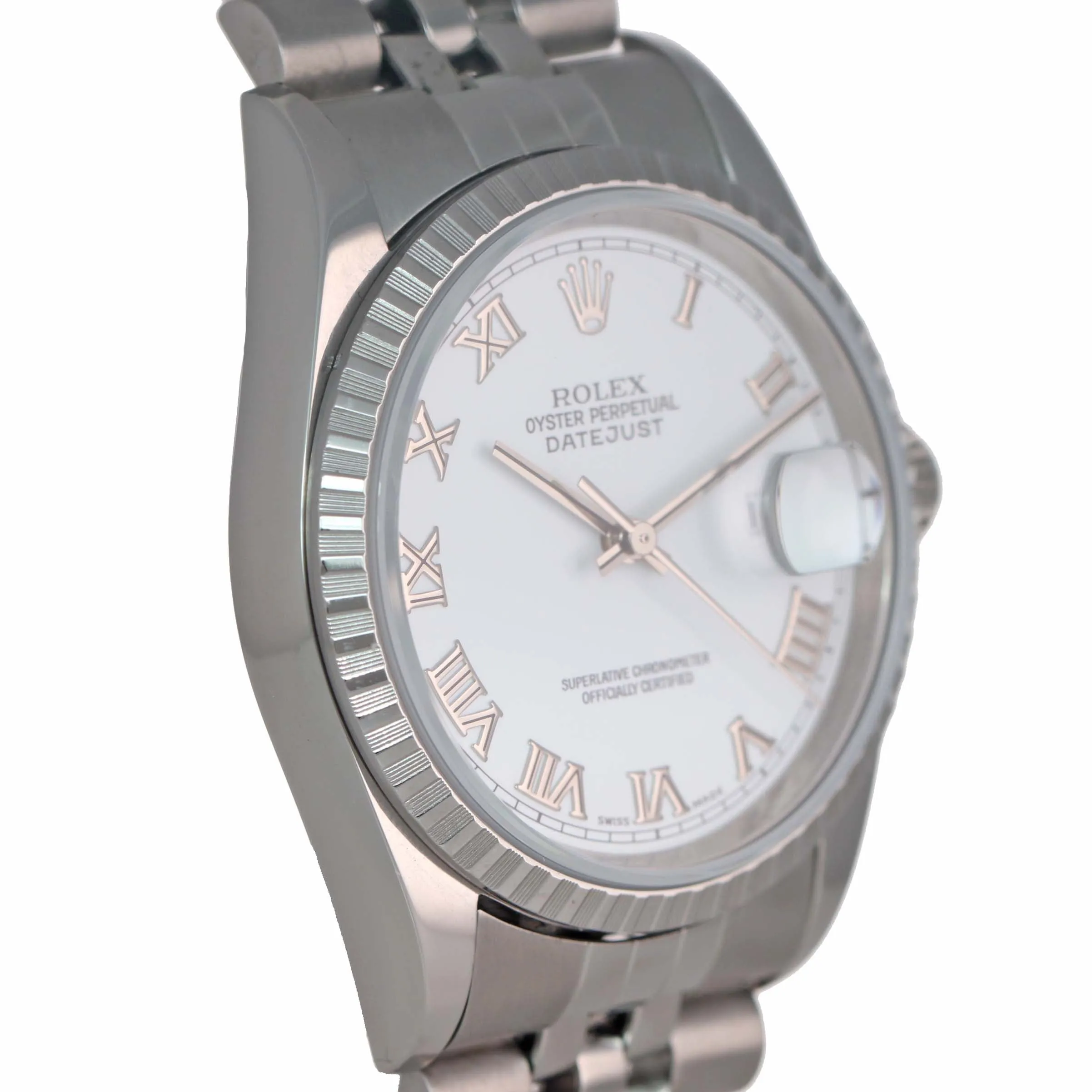 WARRANTY PAPERS Rolex DateJust 36mm 16220 White Roman Jubilee Date Watch Box