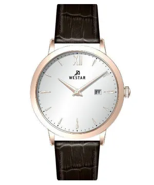 Westar Profile Leather Strap Silver Dial Quartz 50214PPN627 Mens Watch