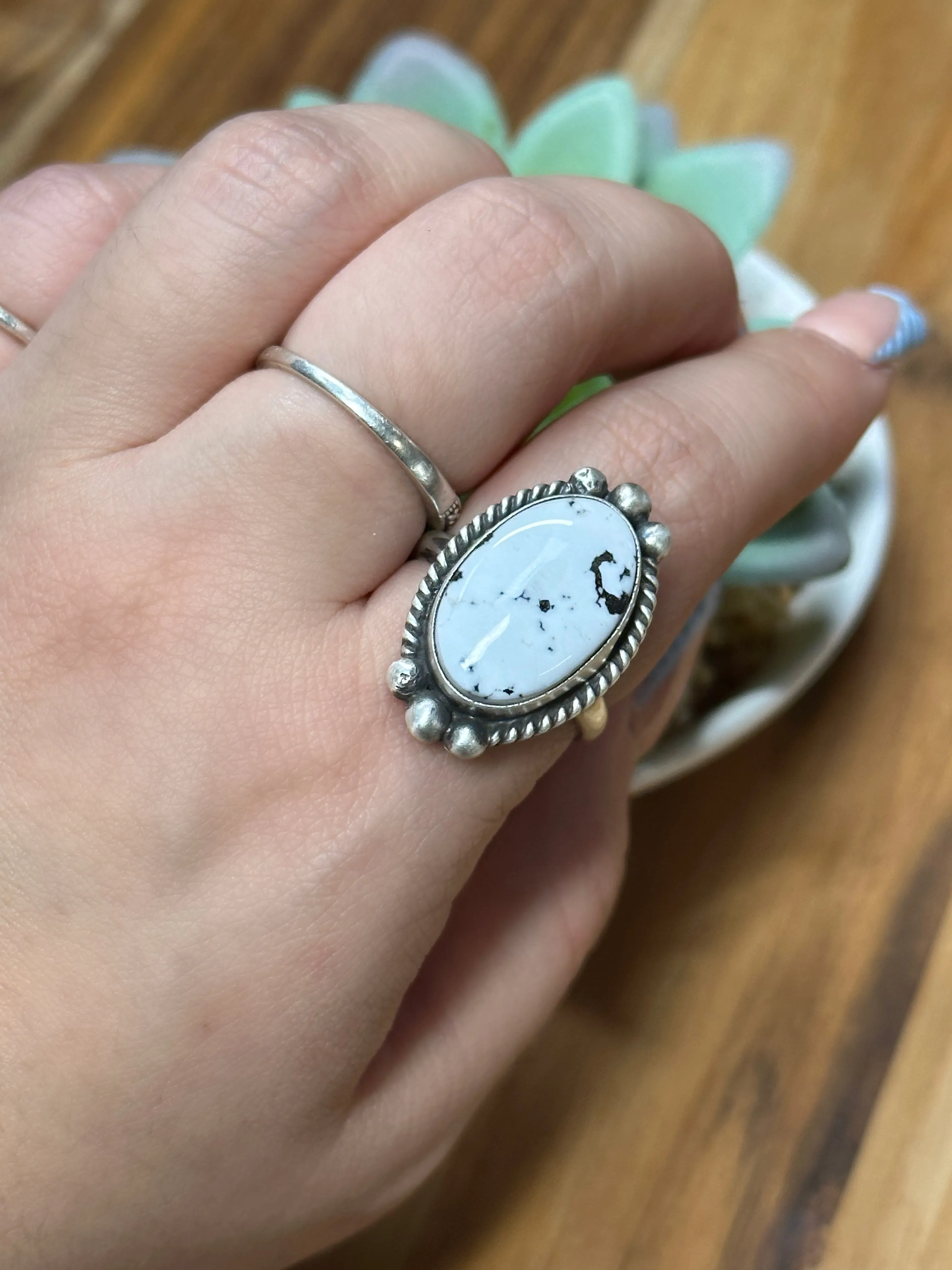 White Oval Ring
