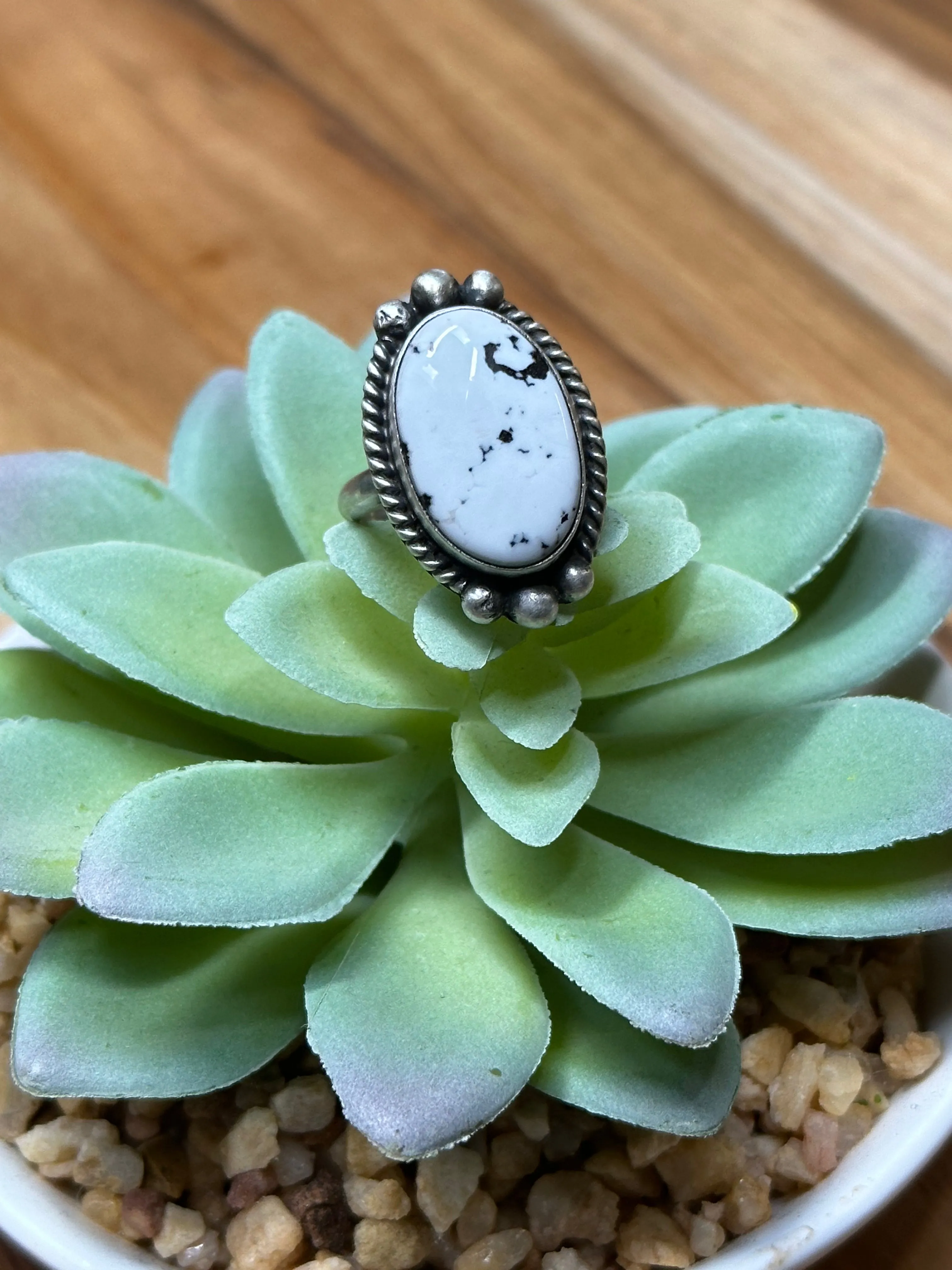 White Oval Ring