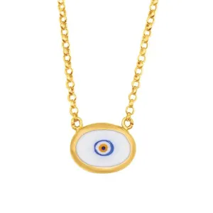 White Protection Juju Evil Eye Choker in 18K Gold