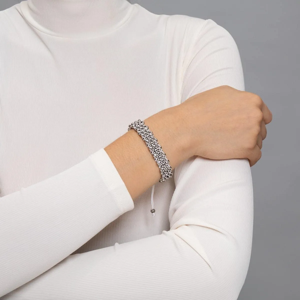 White Rhino Links | Original Kismet Bracelet | White x Silver