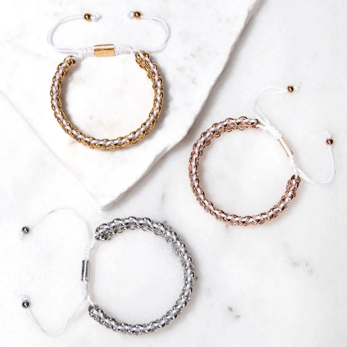 White Rhino Links | Original Kismet Bracelet | White x Silver