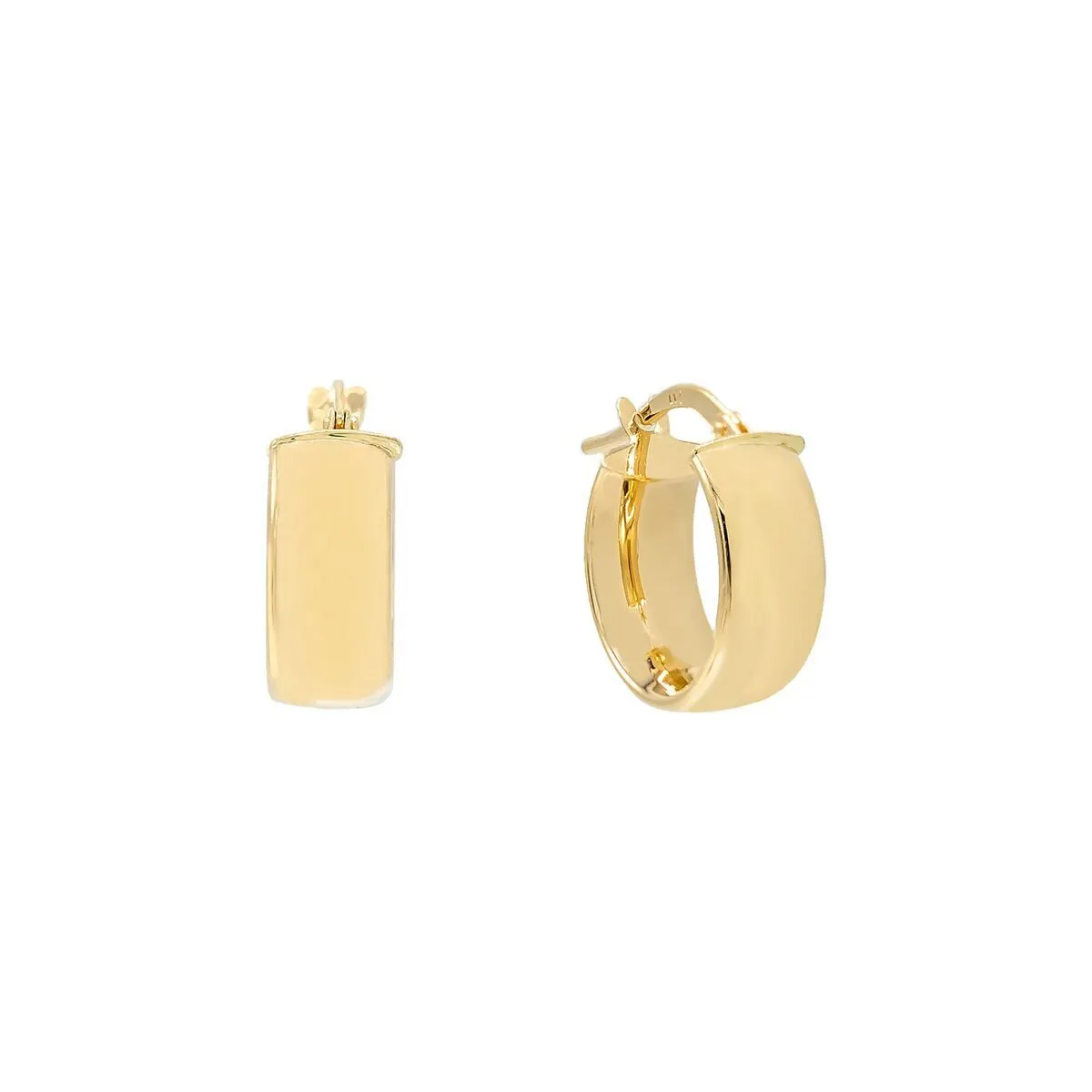 Wide Hoop Earring 14K