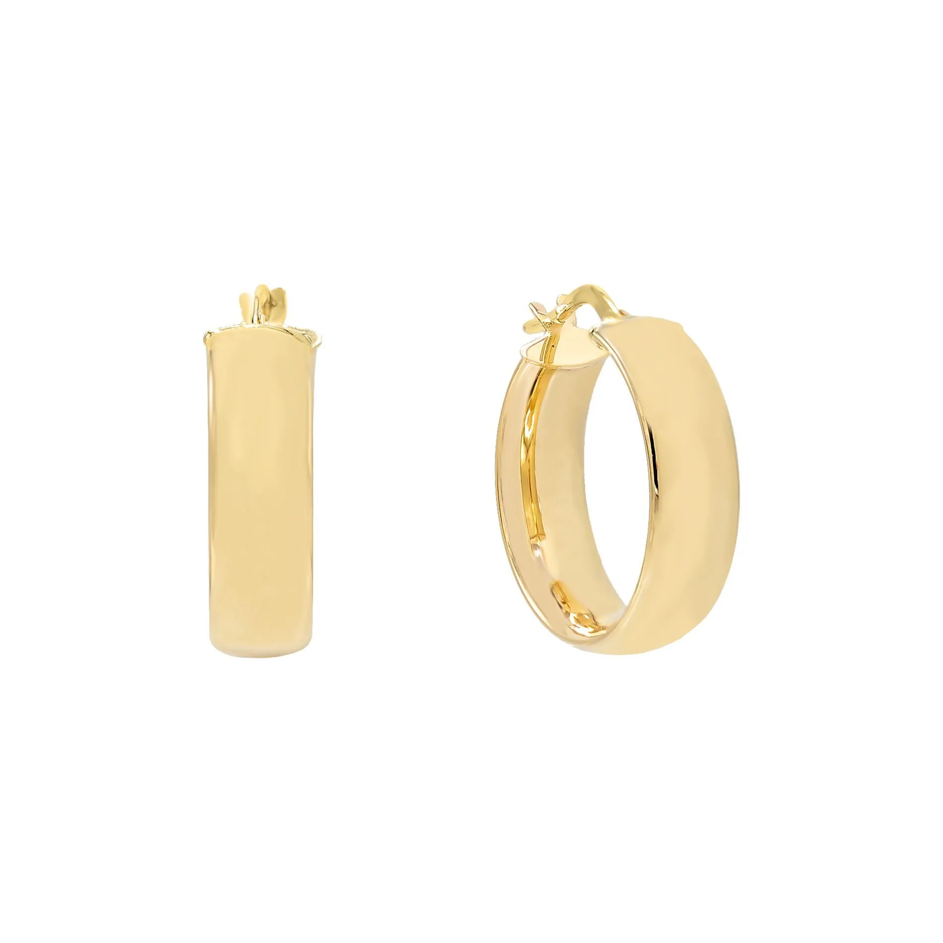 Wide Hoop Earring 14K