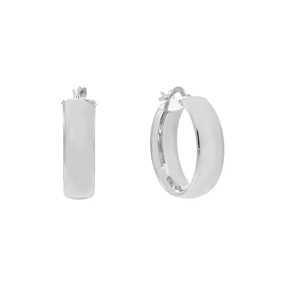 Wide Hoop Earring 14K