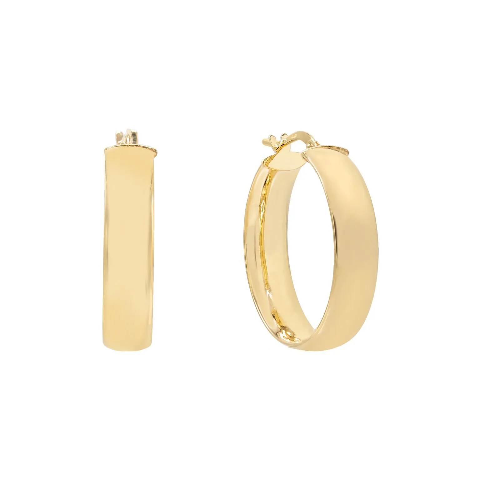 Wide Hoop Earring 14K