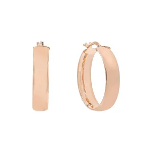 Wide Hoop Earring 14K