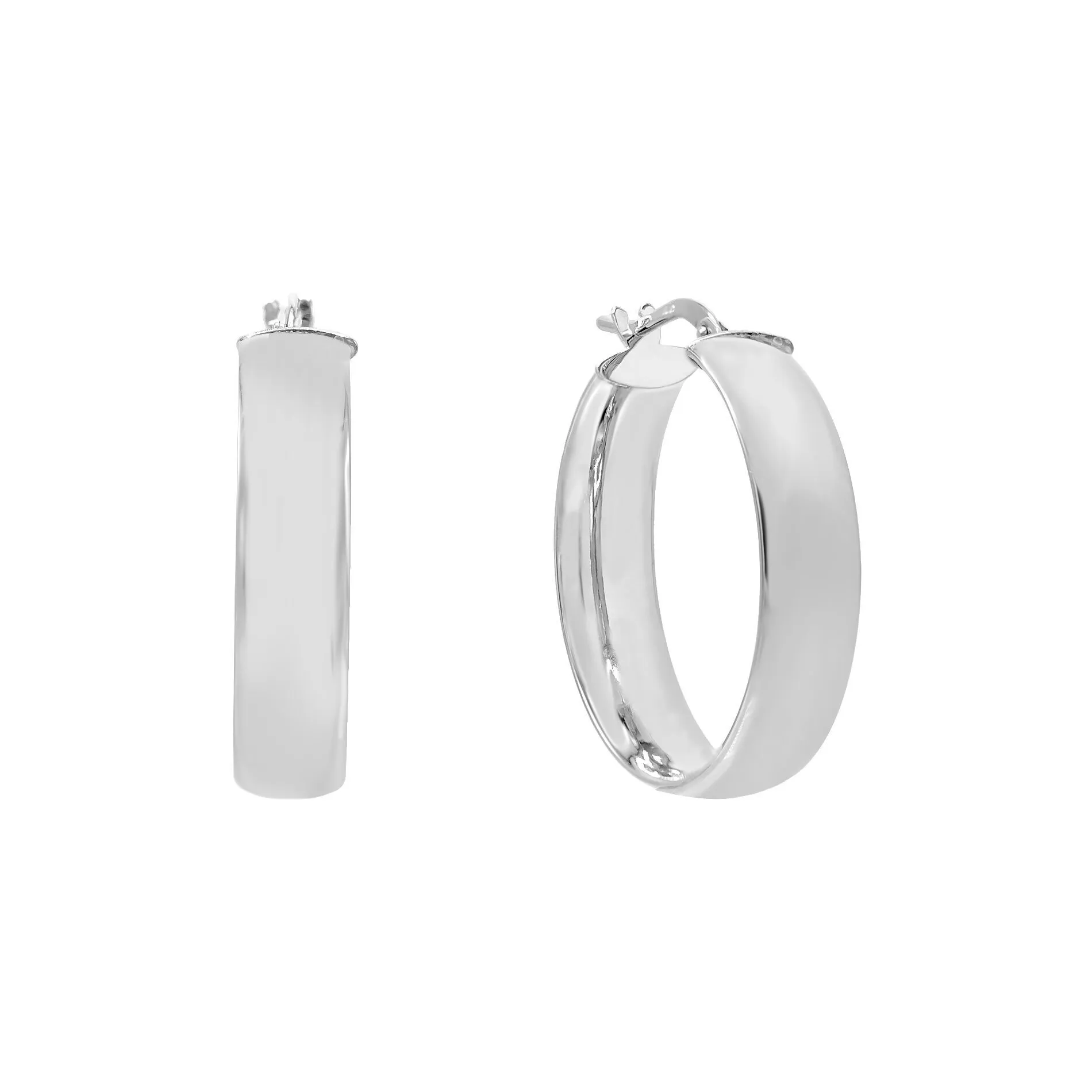 Wide Hoop Earring 14K