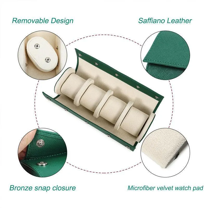 Woosir Trend Leather Watch Case for 4 Watches