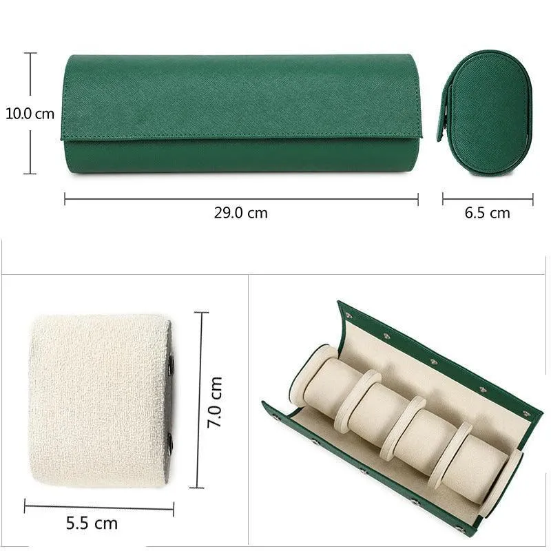 Woosir Trend Leather Watch Case for 4 Watches