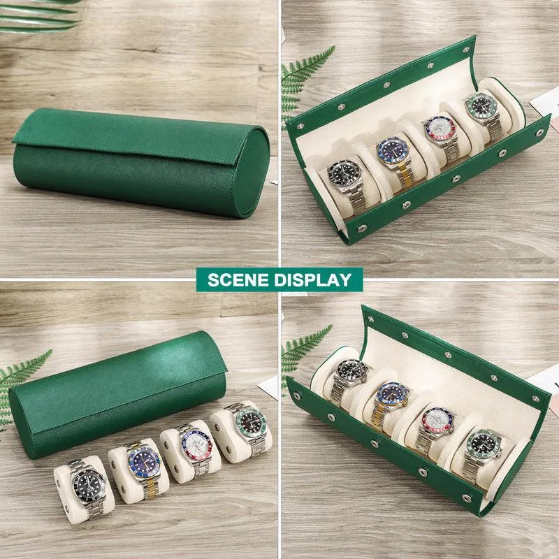 Woosir Trend Leather Watch Case for 4 Watches