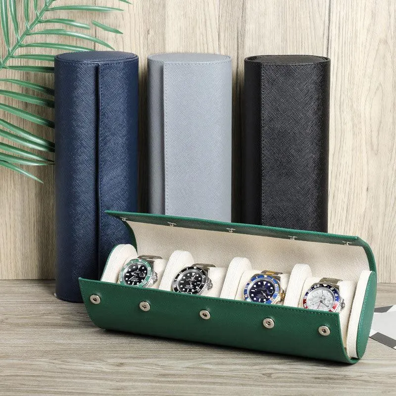 Woosir Trend Leather Watch Case for 4 Watches